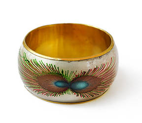 Браслет Павлінє перо з латун'ю арт.0856