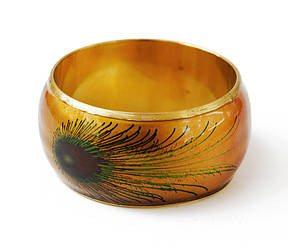 Браслет Павлінє перо з латун'ю арт.0934