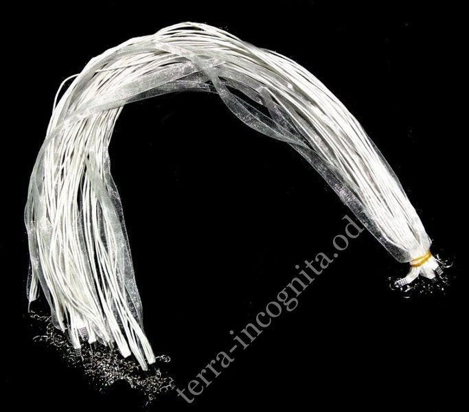 Шнурок Стрічка з застібкою Білий 10 штук, фото 1