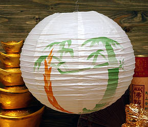 Ліхтар паперовий ШАР Зелений Бамбук