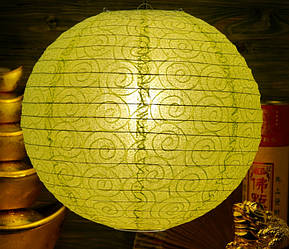 Ліхтар паперовий ШАР Спіраль Салатовий