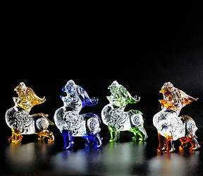 Набір 4 Піяо кольорове скло