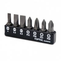 Новинка Набор бит Toptul 1/4" 7ед. (SL: 4*0.5, 5.5*1, 6.5*1.2; PH1, PH2; PZ1, PZ2) (GAAV0704) !