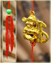 Підвіска Фен Шуй пластик із пензликом Тай Сен + Долар