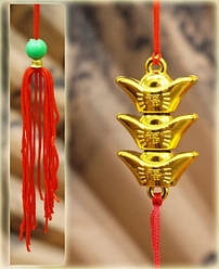 Підвіска Фен Шуй пластик із пензликом Три чаші достатку