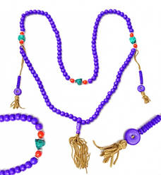 Чітки з кістки 10 мм. 108 намистин Індиго