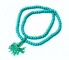 Чітки з кістки 8 мм. Бірюзові