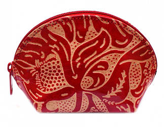 Гаманець шкіряний на змійці Джунглі Бордовий