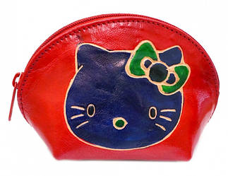 Гаманець шкіряний на змійці Кіска Бордовий