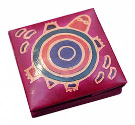 Гаманець шкіряний на кнопці Черепаха Малиновий