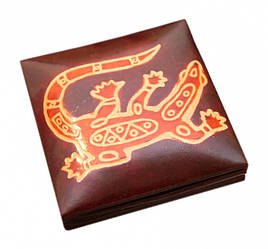 Гаманець шкіряний на кнопці Ящірка Бордовий