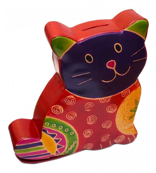 Скарбничка шкіряна Кіт Червоний, фото 1