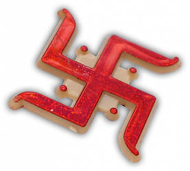 Стикер пластиковий Червоне Свастика упаковка 10 наклейок