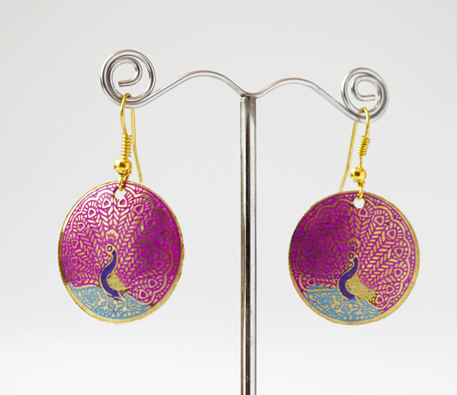 Сережки Круг ПАРЛІН Рожеві малі, фото 1