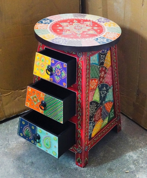 Тумбочка-табурет із дерева манго Арт.2142 No1, фото 1