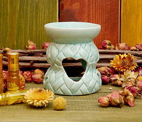 Аромалампа керамічна Плетеня Блакитна