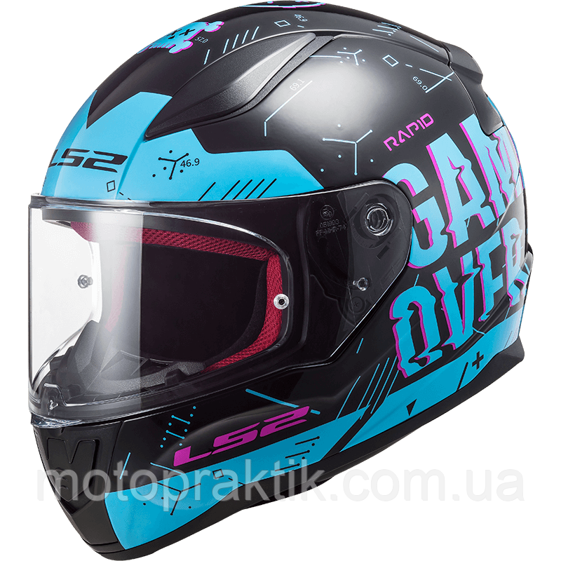 LS2 FF353 Rapid Player Black Sky Blue, XS Мотошолом інтеграл