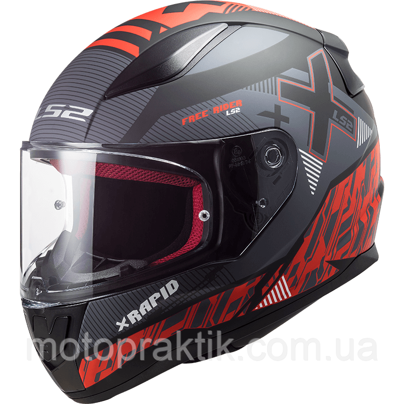 LS2 FF353 RAPID Xtreet Matt Black Red, XS Мотошолом інтеграл