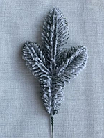 Декоративна хвойна лита гілочка, 21 см засніжена ціна вказана за 1 гілочку