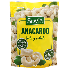 Горішки кеш'ю смажений з сіллю (без глютену) Совіа Sovia anacardo 150g 24шт/ящ (Код: 00-00013011)