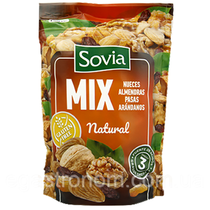 Горішки мікс горіхів з ягодами (без глютену) Совіа Sovia mix 200g 20шт/ящ (Код: 00-00013014), фото 1