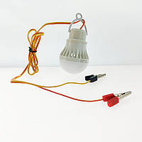 Світлодіодна лампа 12 вольтів з дротом і затискними «крокодилами»