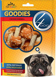 Ласощі для собак 4Dog Goodies Chicken Dumbbells (Поппери-гантелі з курки) 100г