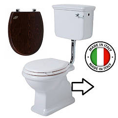 Унітаз з бачком ретро на середній трубі сидіння дерево Simas Lante