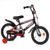 Велосипед двухколесный детский 16 дюймов CORSO STRIKER EX - 16128 Черно-красный (собран на 75%)