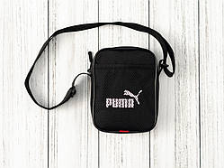 Сумка Puma чорного кольору / Чоловіча спортивна сумка через плече Пума / Барсетка Puma