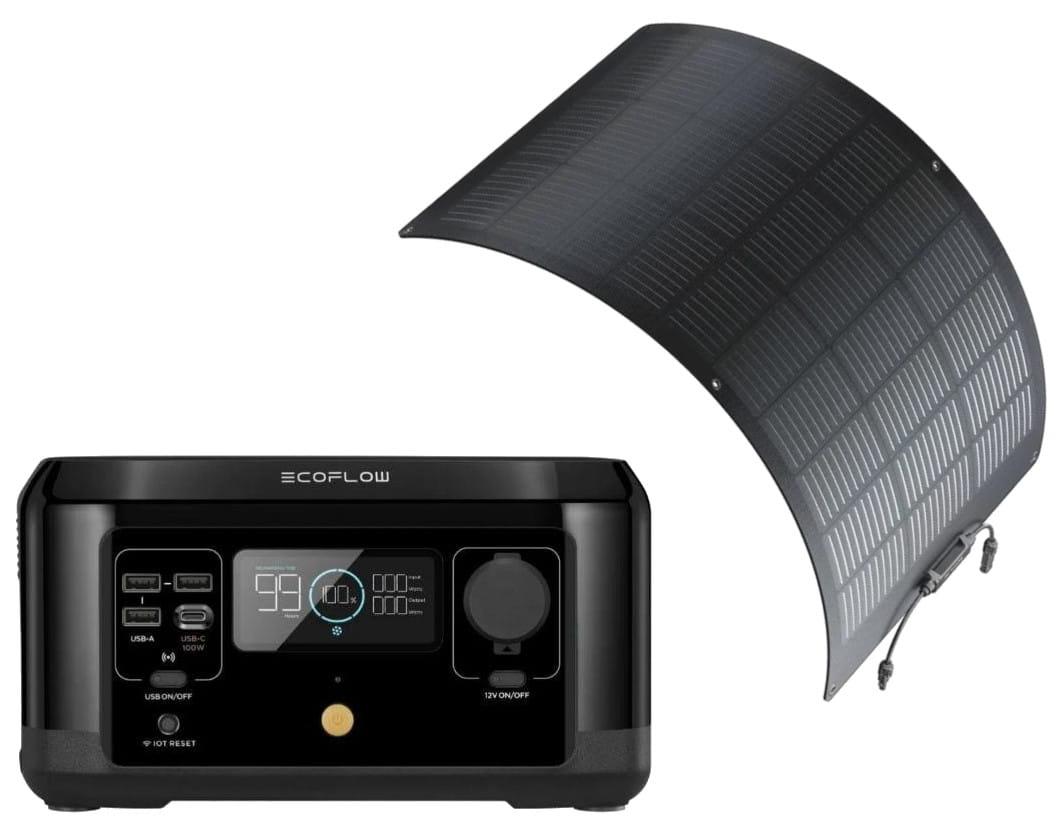 Портативна електростанція EcoFlow RIVER mini + сонячна панель100W Solar Panel — гнучка