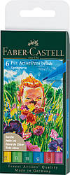 Набір капілярних ручок пензликів Faber-Castell PITT Artist Pens Brush Springtime, 6 кольорів, 167177