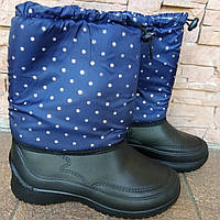 Чоботи піна темно-сині зі сніжинками