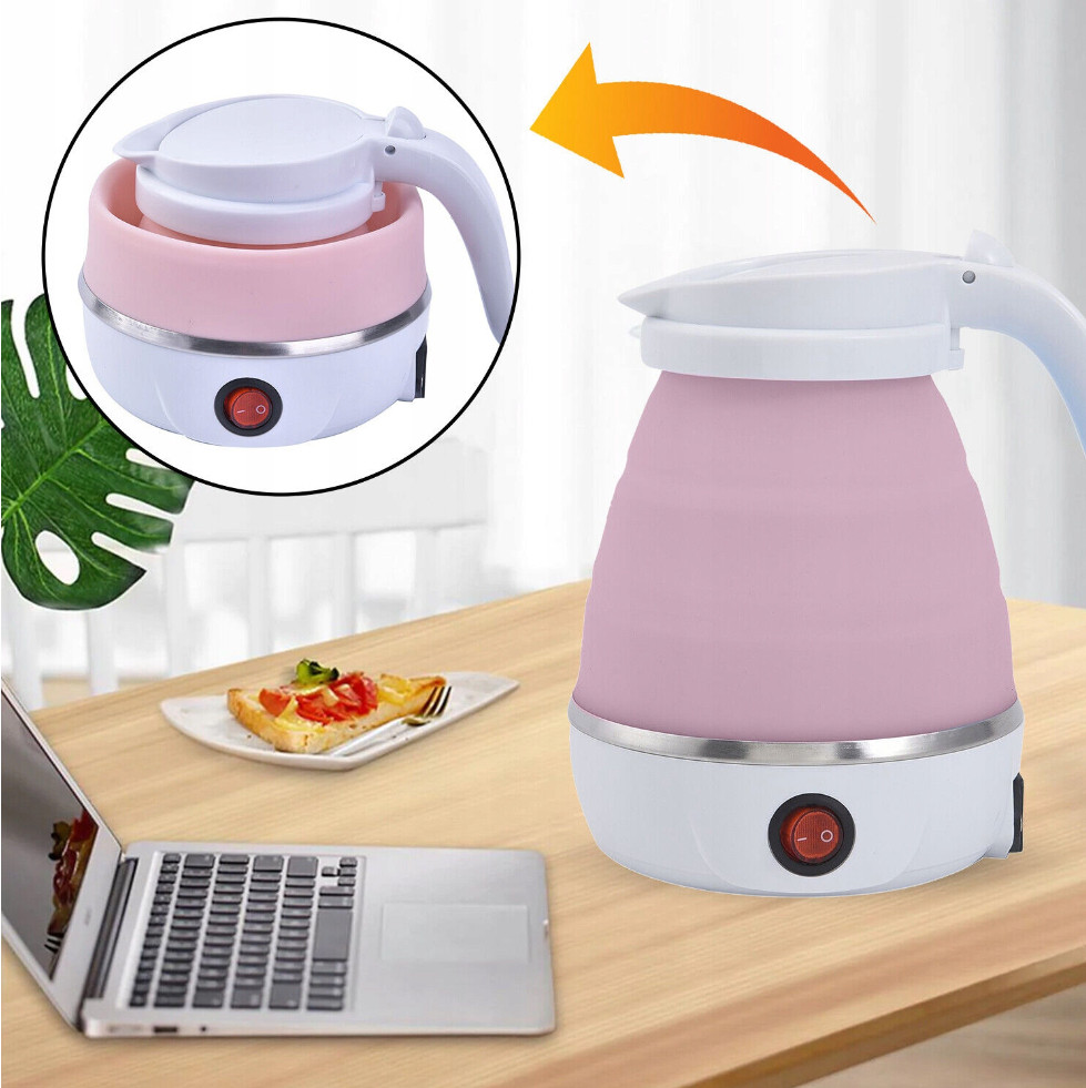 Складаний силіконовий електрочайник Electric Kettle 7107 Рожевий
