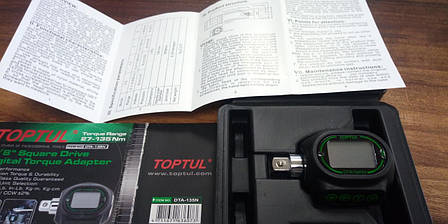 Цифровий динамометричний адаптор двосторонньої дії 3/8" 27-135Nm TOPTUL DTA-135N, фото 1