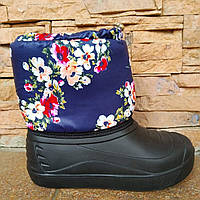 Чоботи-дутики квітчасті на піні для дівчаток