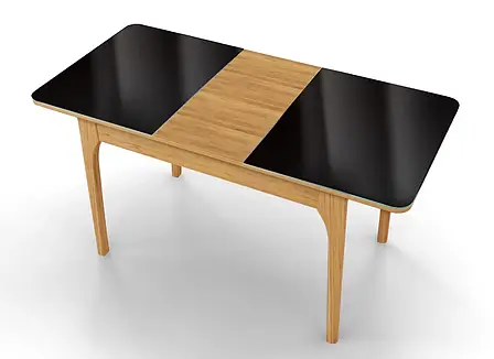 Розкладний стіл на кухню Nord чорний масив дуба, фото 2