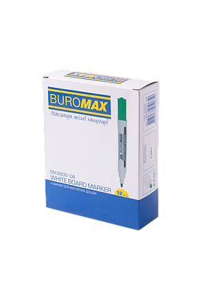 Маркер BuroMax BM.8800-04 сухостираємий зелений, фото 3