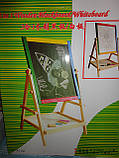 Мольберт настільний M 1462 дерев'яний, 2-х сторонній, російські літери, губка, маркер,крейда, фото 3