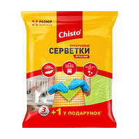 Универсальные салфетки для уборки Chisto Практик, 3 + 1 шт