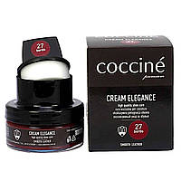 Питательный крем для обуви + губка Coccine CREAM ELEGANCE 50мл Бордовый