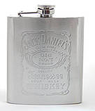 Металева фляга, для віскі, Jack Daniels, (Джек Деніелс), 0.2 л, подарункова фляжка для алкоголю (ST), фото 3