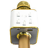 Караоке-мікрофон з динаміком блютуз Bluetooth DM Karaoke Q7 Золотий дитячий блютус бездротовий, мікрофон (ST), фото 4