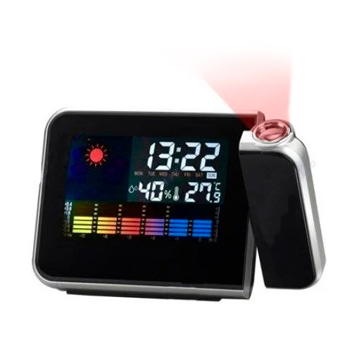 Метеостанція з проєкцією годинника Color Screen Calendar 8190 Чорна, домашня метеостанція (ST)