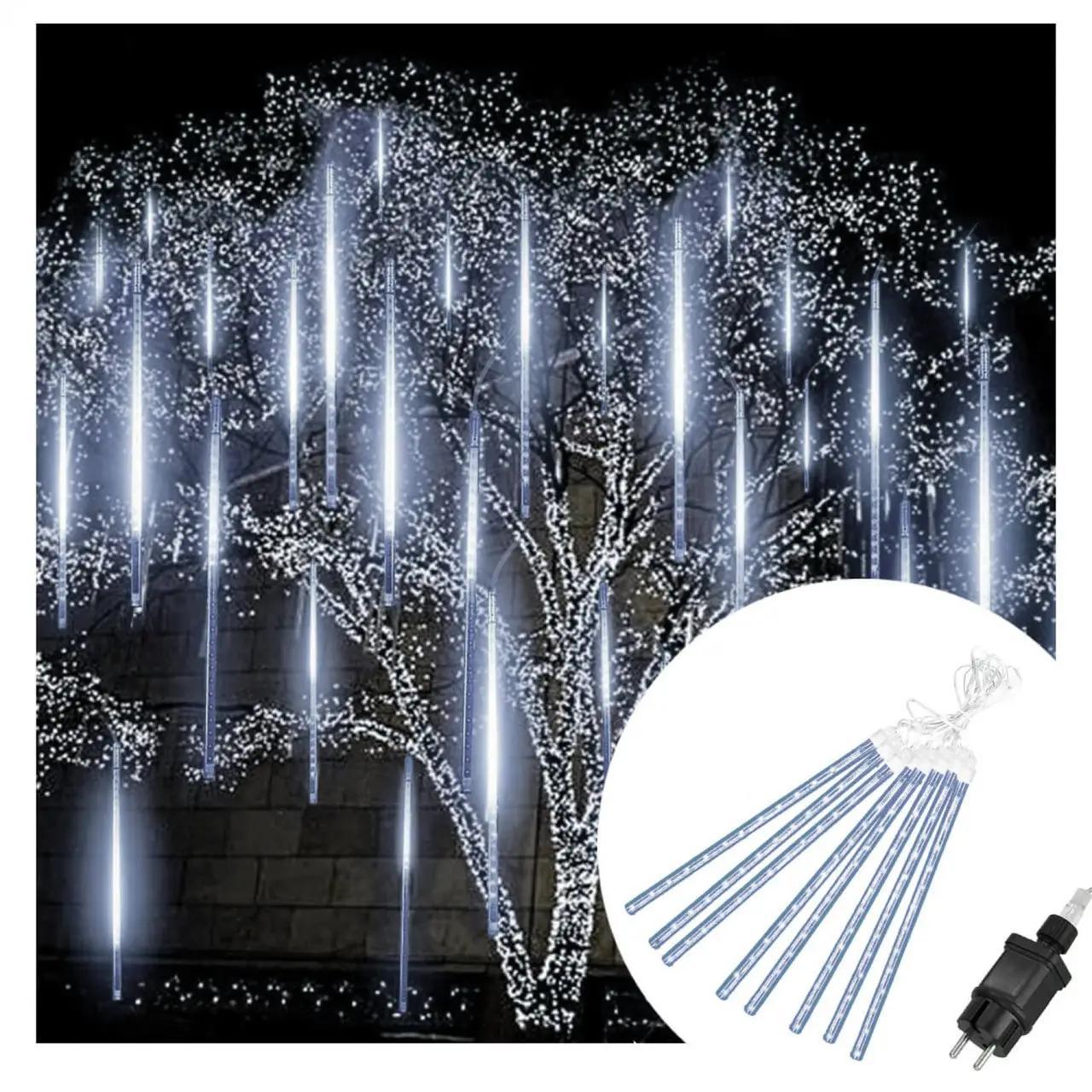 Гірлянда Метеоритний Дощ 8 штук по 47 см світіння біле, фото 1