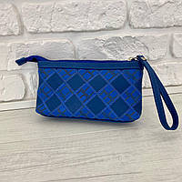 Косметичка з натуральної шкіри на одне відділення Woman's heel синя (В-478-1)