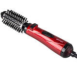 Фен браш "Gemei" GM-4827 з обертанням, Червоний гребінець фен стайлер для волосся, щітка (фен щітка) (ST), фото 3