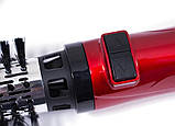 Фен браш "Gemei" GM-4827 з обертанням, Червоний гребінець фен стайлер для волосся, щітка (фен щітка) (ST), фото 8