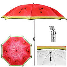 Велика складана пляжна парасолька (2 м. Кавун) посилена парасолька з нахилом від сонця на пляж (ST)