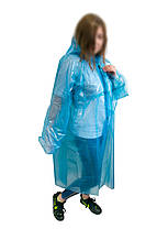 Плащ дощовик на липучках 60 мкм Синій 107*80 см, похідний дощовик для дорослих  ⁇  дощовик туристячий (ST)